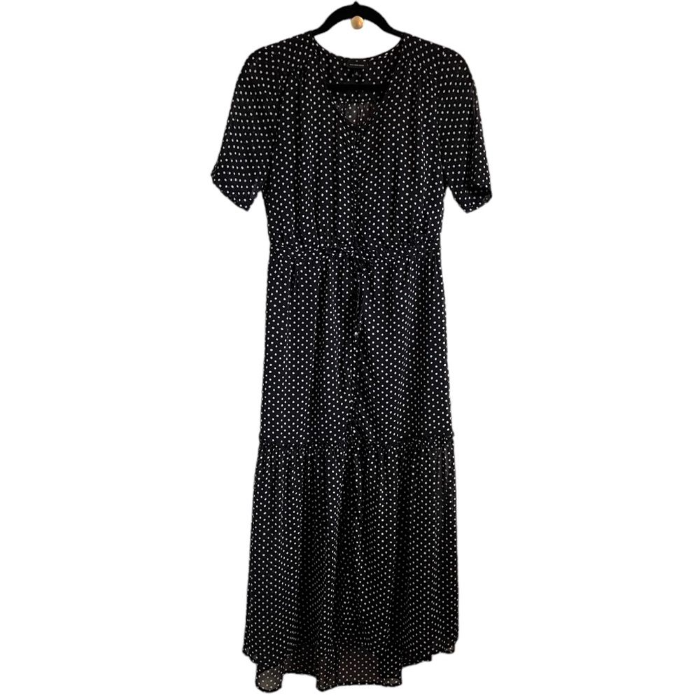 Who What Wear Black & White Polka Dot Dress | Sz S